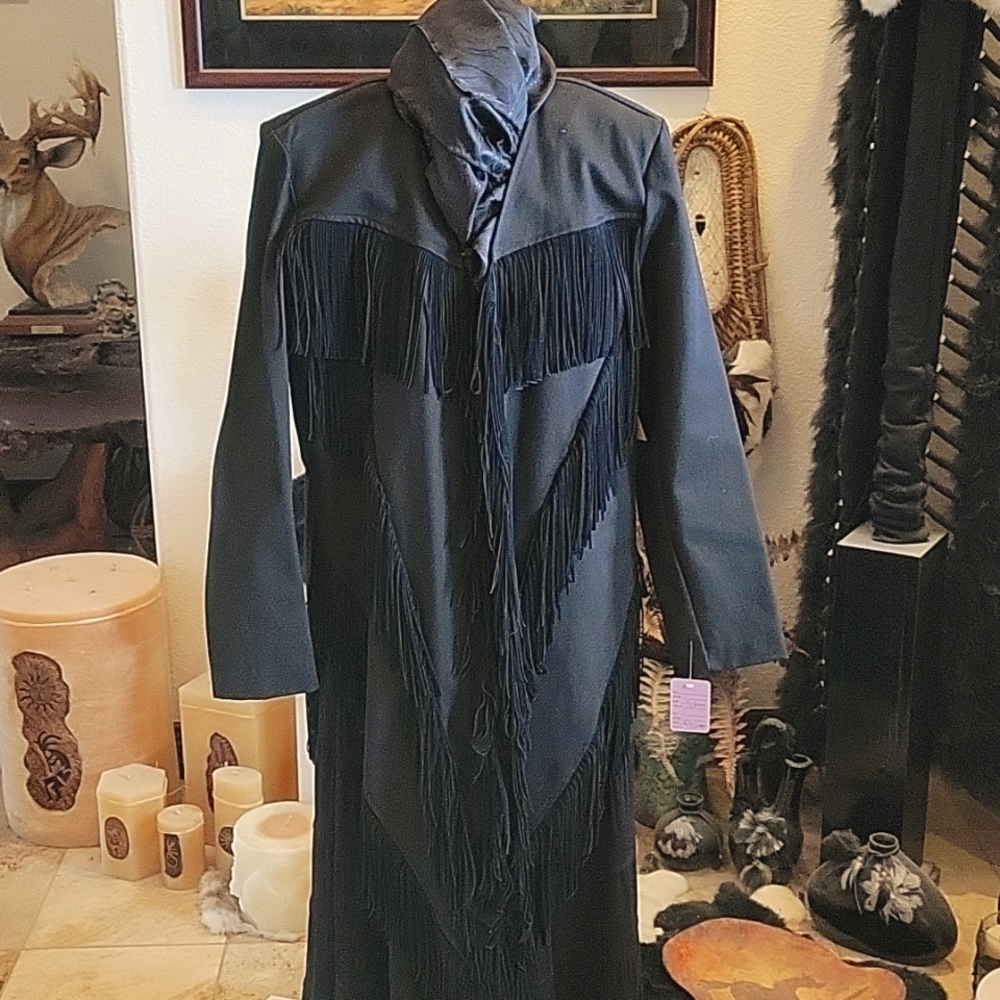 NWT BLACK DENIM FRINGE JACKET
